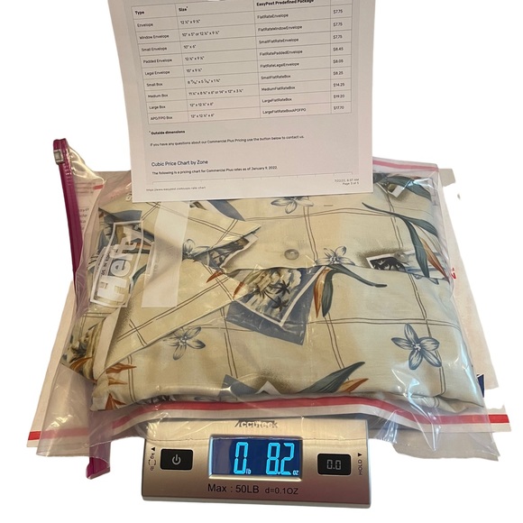 Pierre Cardin Hawaiian button up rayon shirt size large cream and blue print - Picture 11 of 11